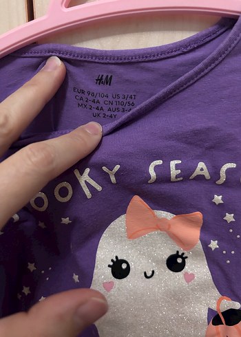 Kız Çocuk Mor Uzun Kollu Baskılı Tişört - Görsel 2