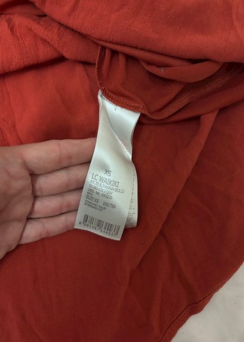 Turuncu V Yaka Dökümlü Hamile Midi Elbise - Görsel 5