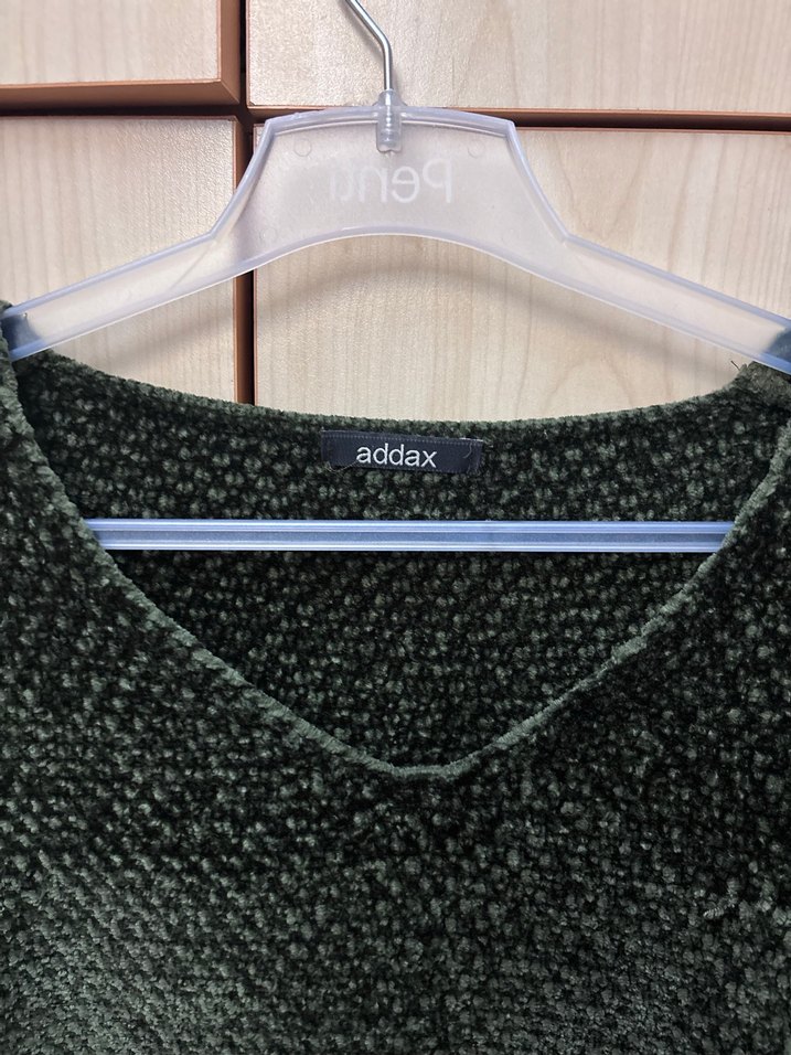 Kadın Haki V Yaka Örgü Kazak - Görsel 4