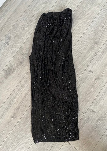 Siyah Payetli Kadın Pantolon - Görsel 3