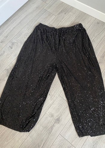 Siyah Payetli Kadın Pantolon - Görsel 2