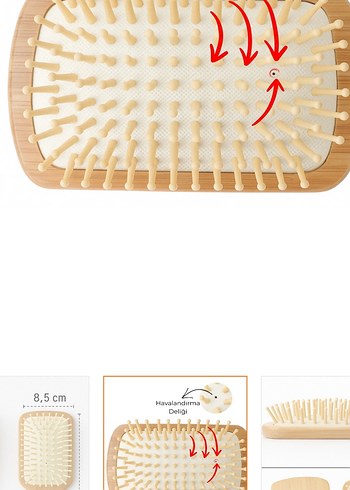 Doğal Bambu Saç Fırçası - Görsel 3