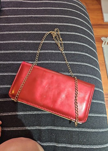 Kırmızı Deri Zincirli Kadın Cüzdanı - Görsel 3