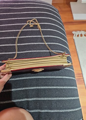 Kırmızı Deri Zincirli Kadın Cüzdanı - Görsel 4