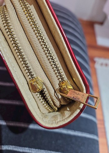 Kırmızı Deri Zincirli Kadın Cüzdanı - Görsel 6