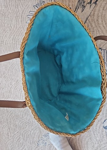 #penti Turkuaz Dantel Detaylı Örgü Bohem Çanta - Görsel 4