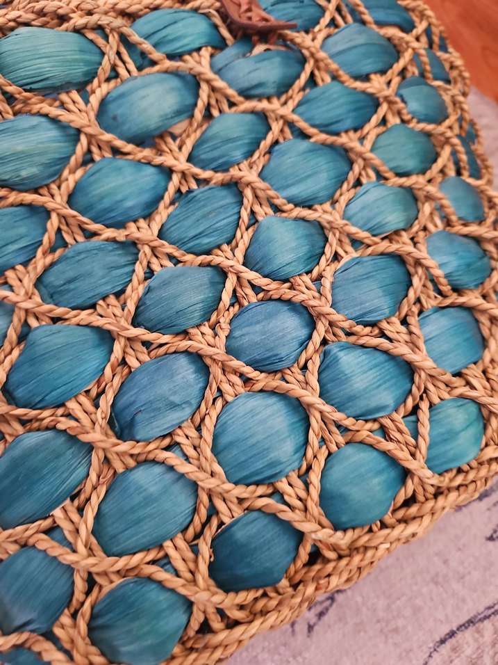 #penti Turkuaz Dantel Detaylı Örgü Bohem Çanta - Görsel 3