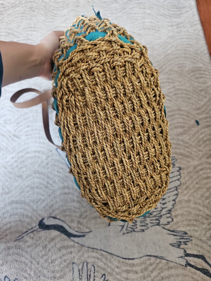 #penti Turkuaz Dantel Detaylı Örgü Bohem Çanta - Görsel 2