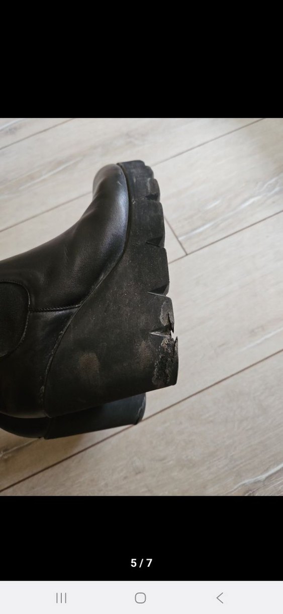 Deri Siyah Dolgu Topuklu Kadın Bot - Görsel 5