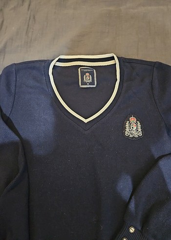 #pologarage Kadın Lacivert Uzun Kollu Düğmeli Sweatshirt - Görsel 2