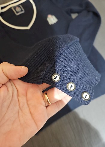 #pologarage Kadın Lacivert Uzun Kollu Düğmeli Sweatshirt - Görsel 3