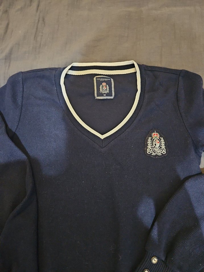 #pologarage Kadın Lacivert Uzun Kollu Düğmeli Sweatshirt - Görsel 2