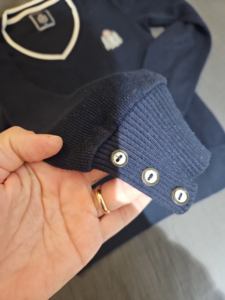 #pologarage Kadın Lacivert Uzun Kollu Düğmeli Sweatshirt - Görsel 3