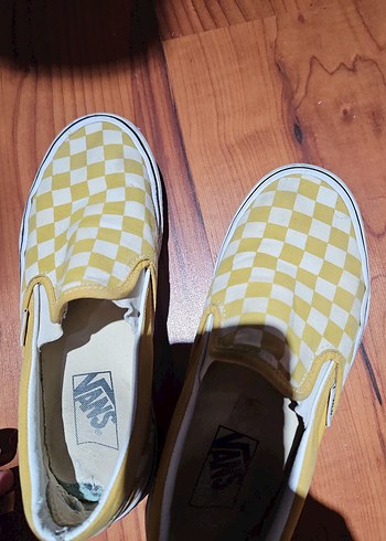 #vans Sarı Kare Desenli Kadın Spor Ayakkabı - Görsel 3