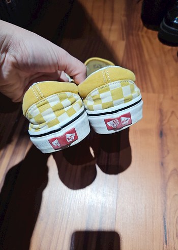 #vans Sarı Kare Desenli Kadın Spor Ayakkabı - Görsel 4