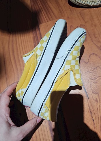 #vans Sarı Kare Desenli Kadın Spor Ayakkabı - Görsel 2