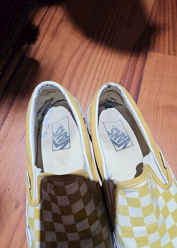 #vans Sarı Kare Desenli Kadın Spor Ayakkabı - Görsel 6
