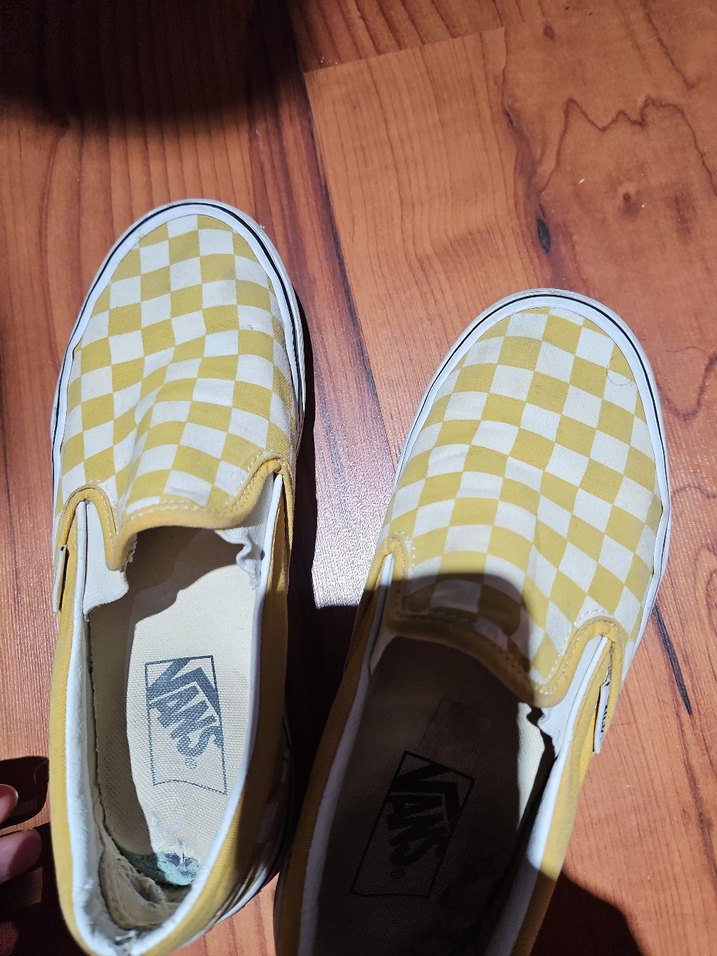 #vans Sarı Kare Desenli Kadın Spor Ayakkabı - Görsel 3