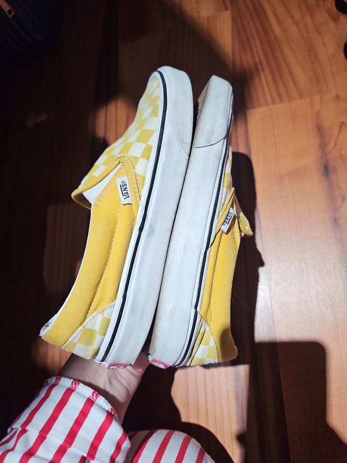 #vans Sarı Kare Desenli Kadın Spor Ayakkabı - Görsel 5