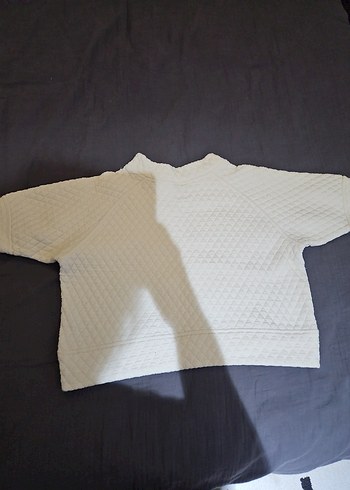 #zara Kadın Beyaz Kısa Kollu Örgü Triko - Görsel 3