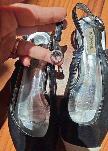 #ipekyol Tokalı Siyah Beyaz Stiletto Kadın Ayakkabı - Görsel 5