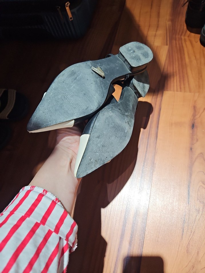 #ipekyol Tokalı Siyah Beyaz Stiletto Kadın Ayakkabı - Görsel 2