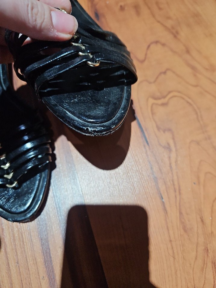 #zara Siyah Parlak rugan deri  Terlik - Görsel 3