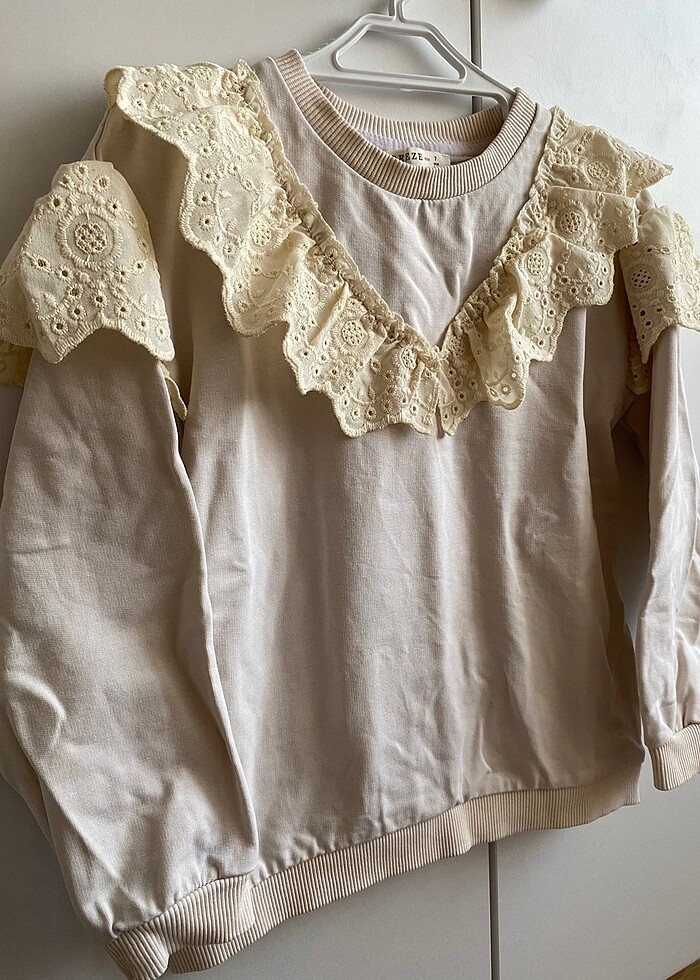 Fisto detaylı kız çocuk sweatshirt - Görsel 2