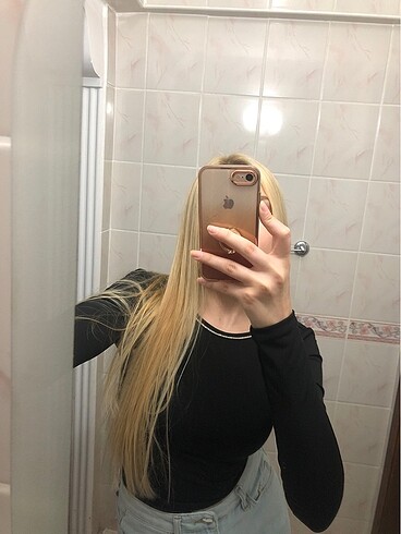 H&M Pırlanta suyolu detaylı bodysuit bluz