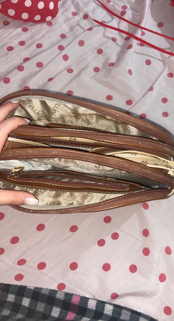 Bej Vintage Kadın Çanta Fermuarlı - Görsel 3