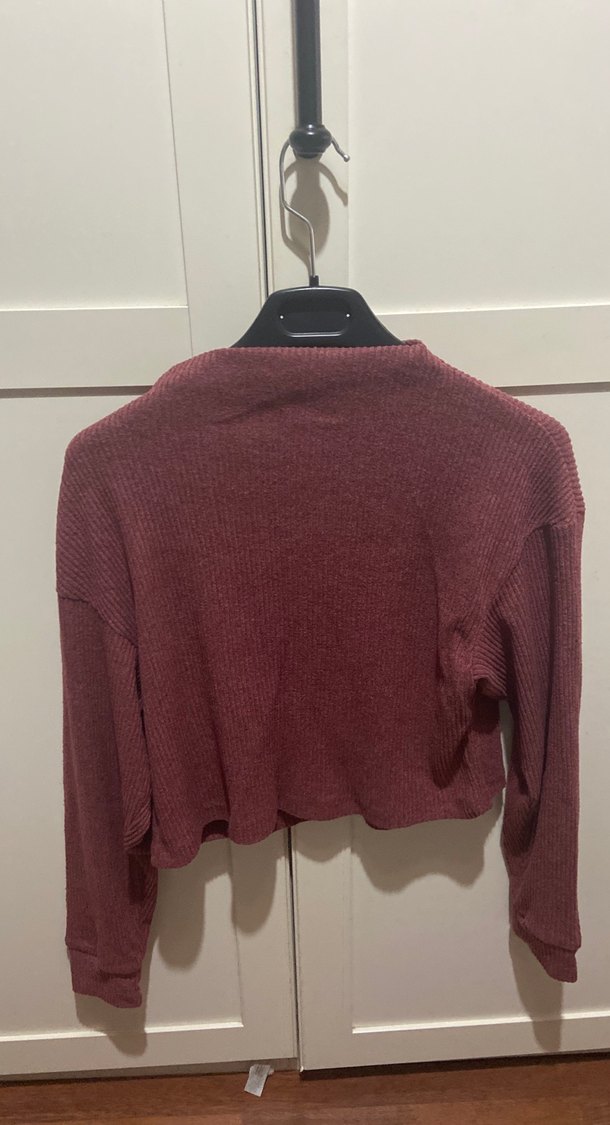 Bordo Balıkçı Yaka Triko Kadın Kazak - Görsel 2