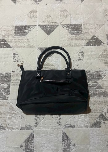 Fermuarlı Siyah Deri Kadın Çanta - Görsel 3