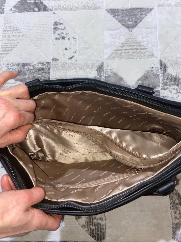 Fermuarlı Siyah Deri Kadın Çanta - Görsel 2