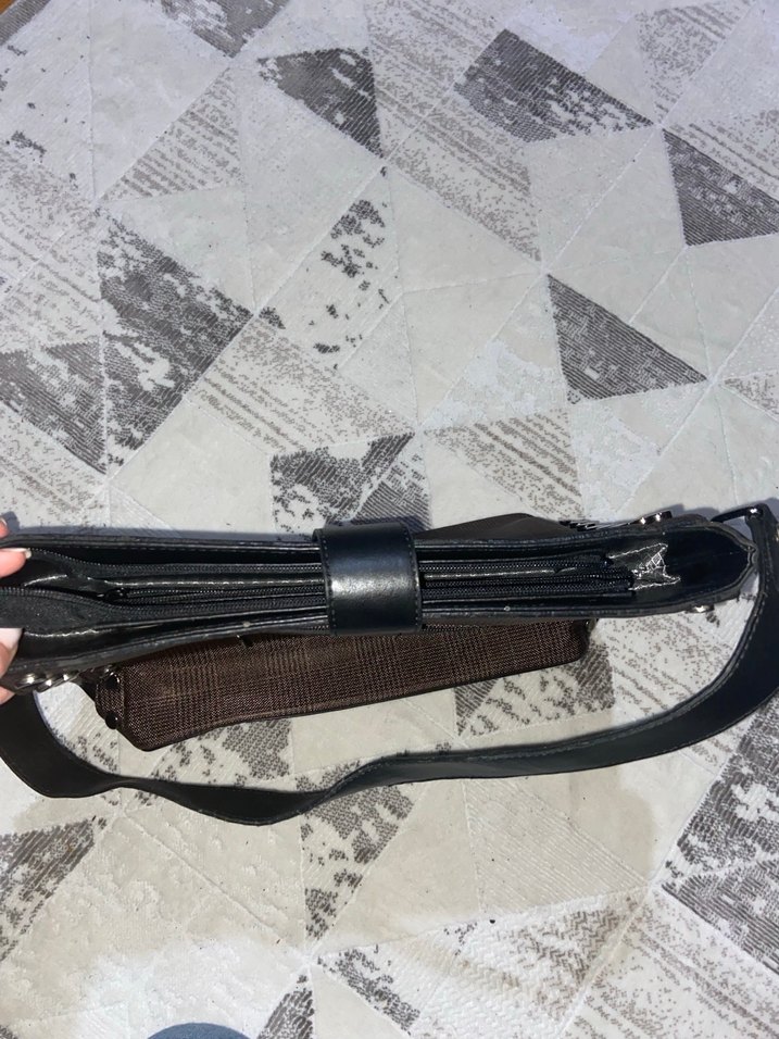 Kahverengi Deri Tokalı Kadın Çantası - Görsel 2