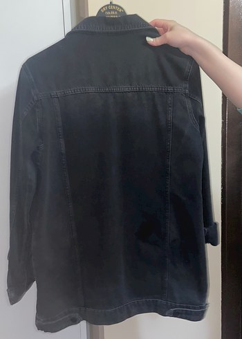 Siyah Düğmeli Midi Kot Ceket - Görsel 2