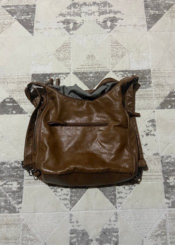 Kahverengi Deri Kadın Omuz Çantası - Görsel 3