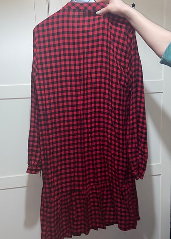 Kırmızı Kareli Midi Gömlek - Görsel 2