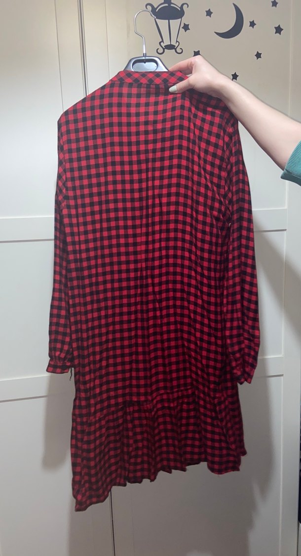 Kırmızı Kareli Midi Gömlek - Görsel 2