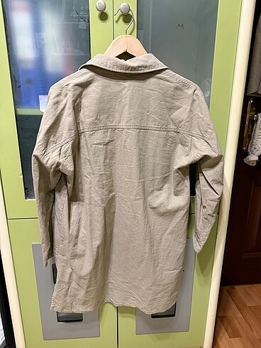 universal Beden Bej Renk Oversize Gömlek