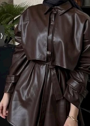 Manuka deri trenç ceket - Görsel 2