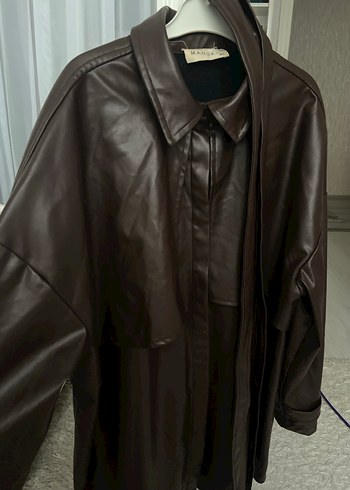 Manuka deri trenç ceket - Görsel 5