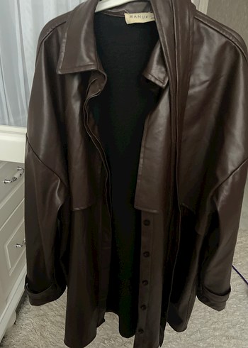 Manuka deri trenç ceket - Görsel 8