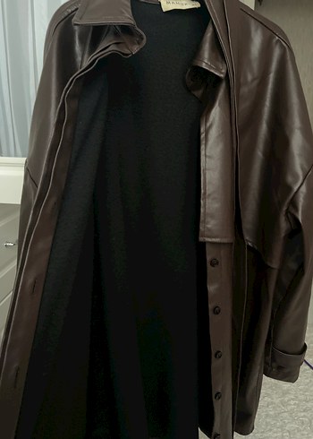 Manuka deri trenç ceket - Görsel 9