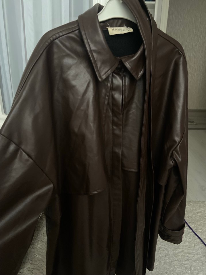 Manuka deri trenç ceket - Görsel 5