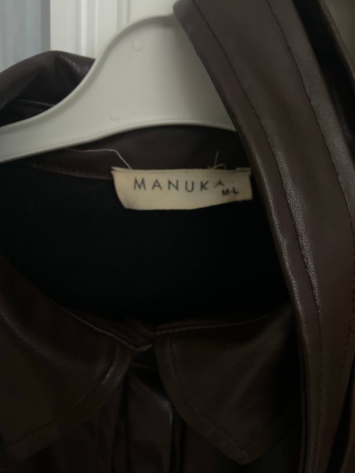 Manuka deri trenç ceket - Görsel 4