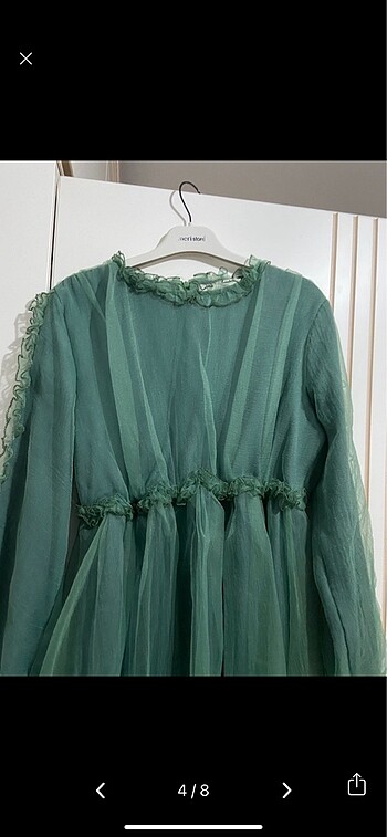 m Beden yeşil Renk Fahhar tesettür abiye elbise