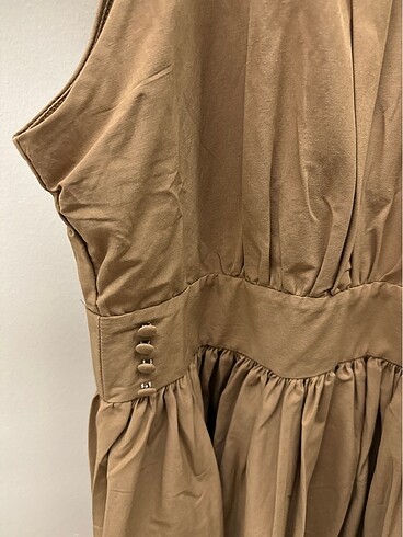 36 Beden camel Renk Trendyol midi boy elbise