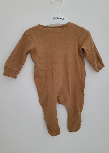 Düğmeli Kahverengi Bebek Tulum - Görsel 3
