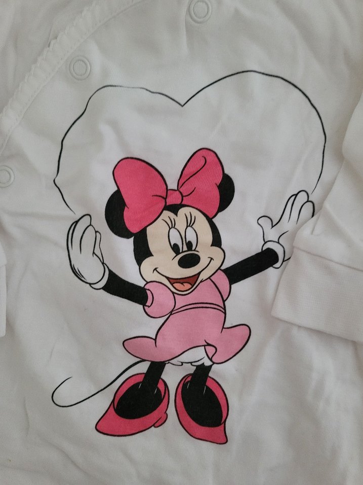 Beyaz Minnie Baskılı Bebek Tulum - Görsel 2