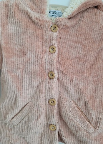 Düğmeli Kadife Çocuk Ceket - Görsel 4